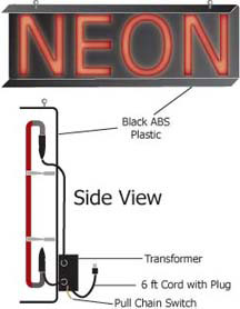 Side View of Neon Sign